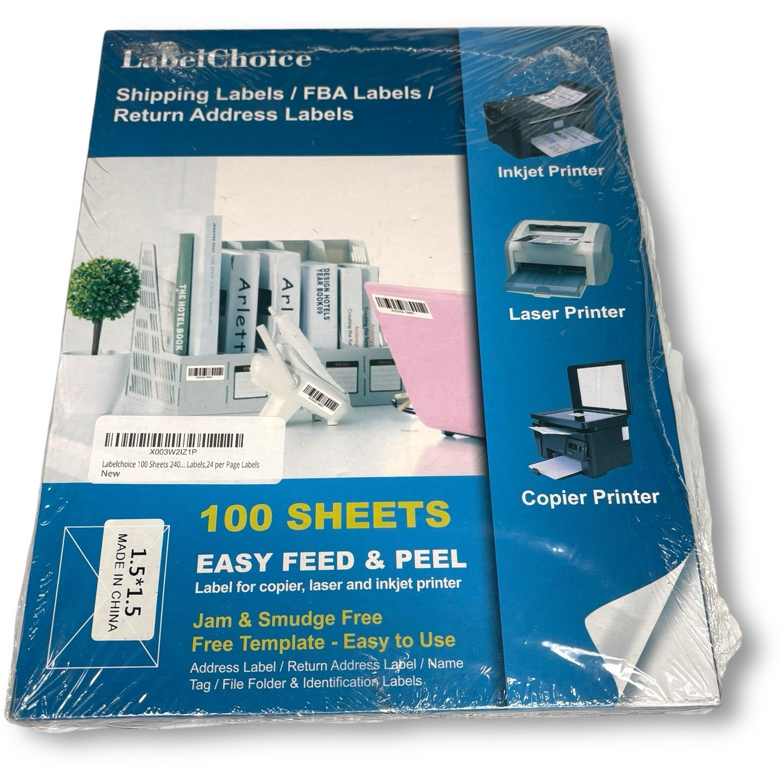 Label Choice Shipping Labels/FBA Labels/Return Address Labels 100 Sheets 1.5×1.5