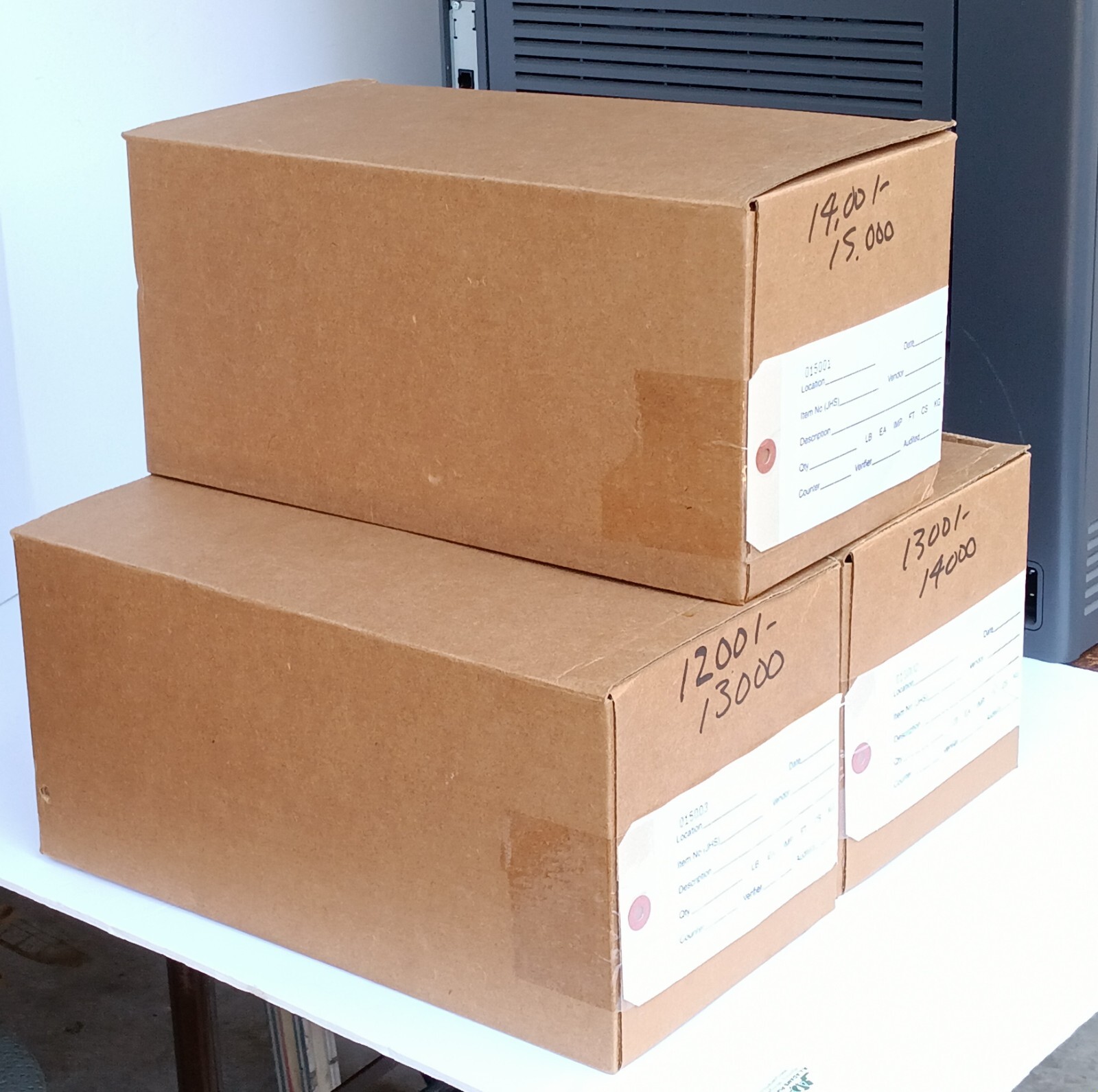 2 Part Carbonless Stub 6 1/2″ x 3 1/8″ (12001-13000) Inventory Tags W/Adhesive S