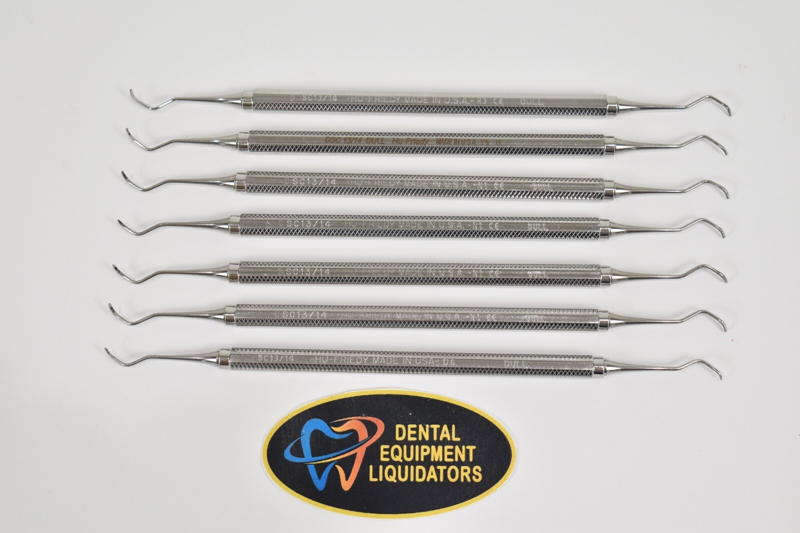 SEVEN Hu-Friedy Dental Curettes # SC13/14 Double Ended with #2 Handles