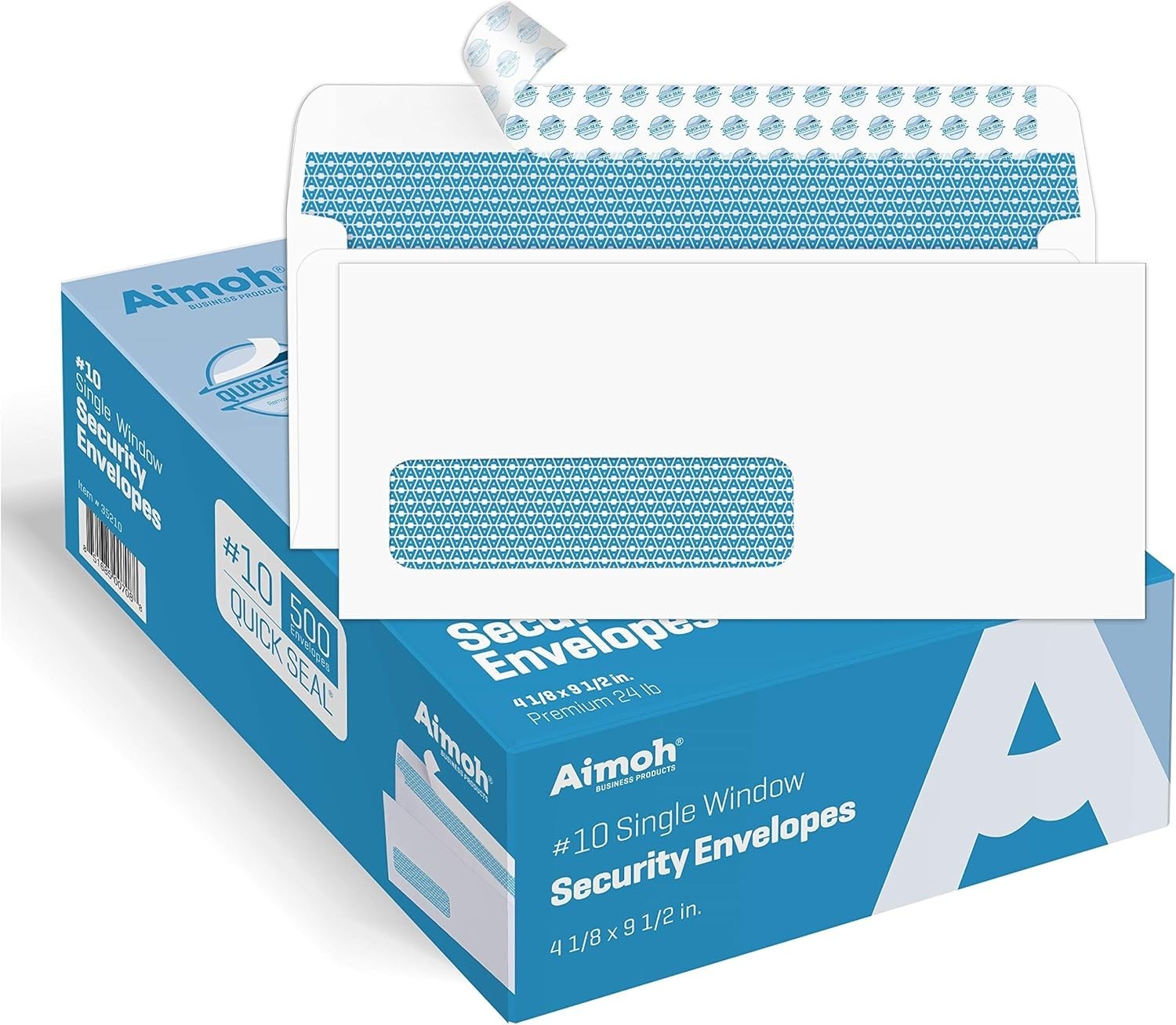 24 LB Self-Sealing Security Envelopes with Window – 500 Pack 4.125 x 9.5