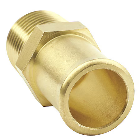 Hose Barb, 3/4 In Barb, 1/2 In Mnpt, Brass, Hex Head Size: 7/8 In, 6Afj1