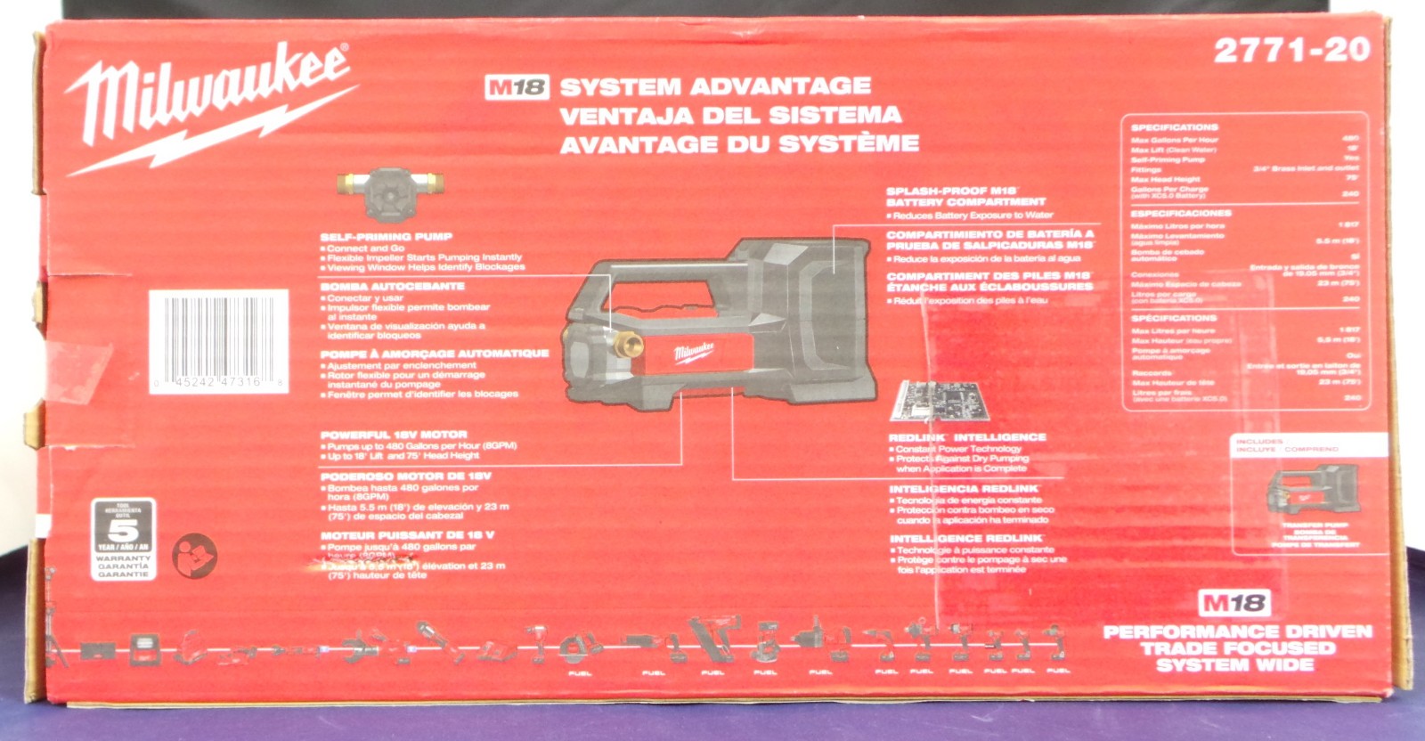 Milwaukee 2771-20 M18 FUEL 18V Water Transfer Pump – Bare Tool BRAND NEW