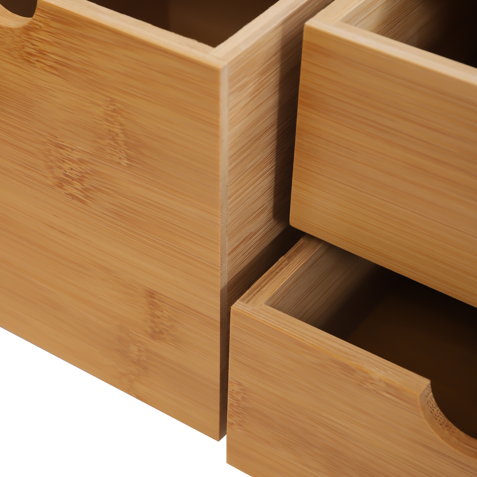 Bamboo Desk Organizer Drawer Tabletop Storage Organization Box Home