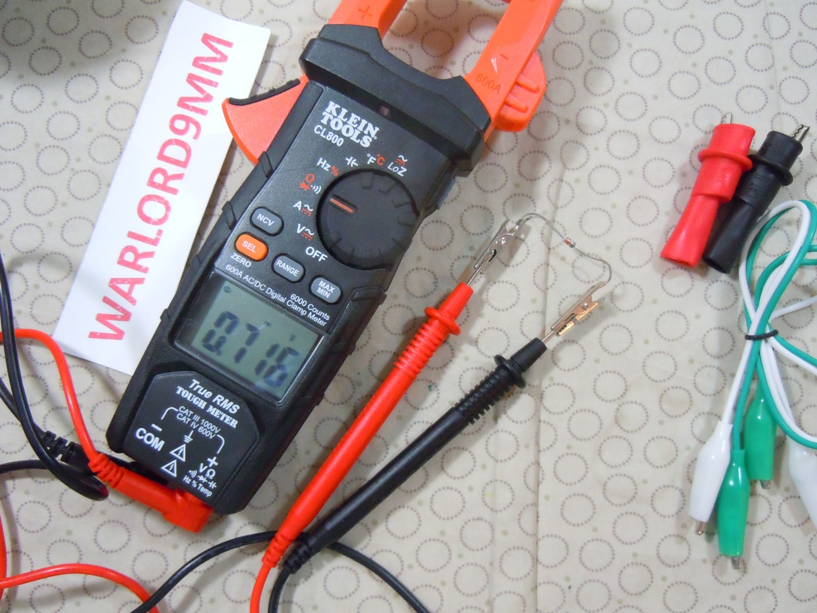KLEIN TOOLS CL800 TRMS CLAMP METER WITH ACCESSORIES – 0208259.