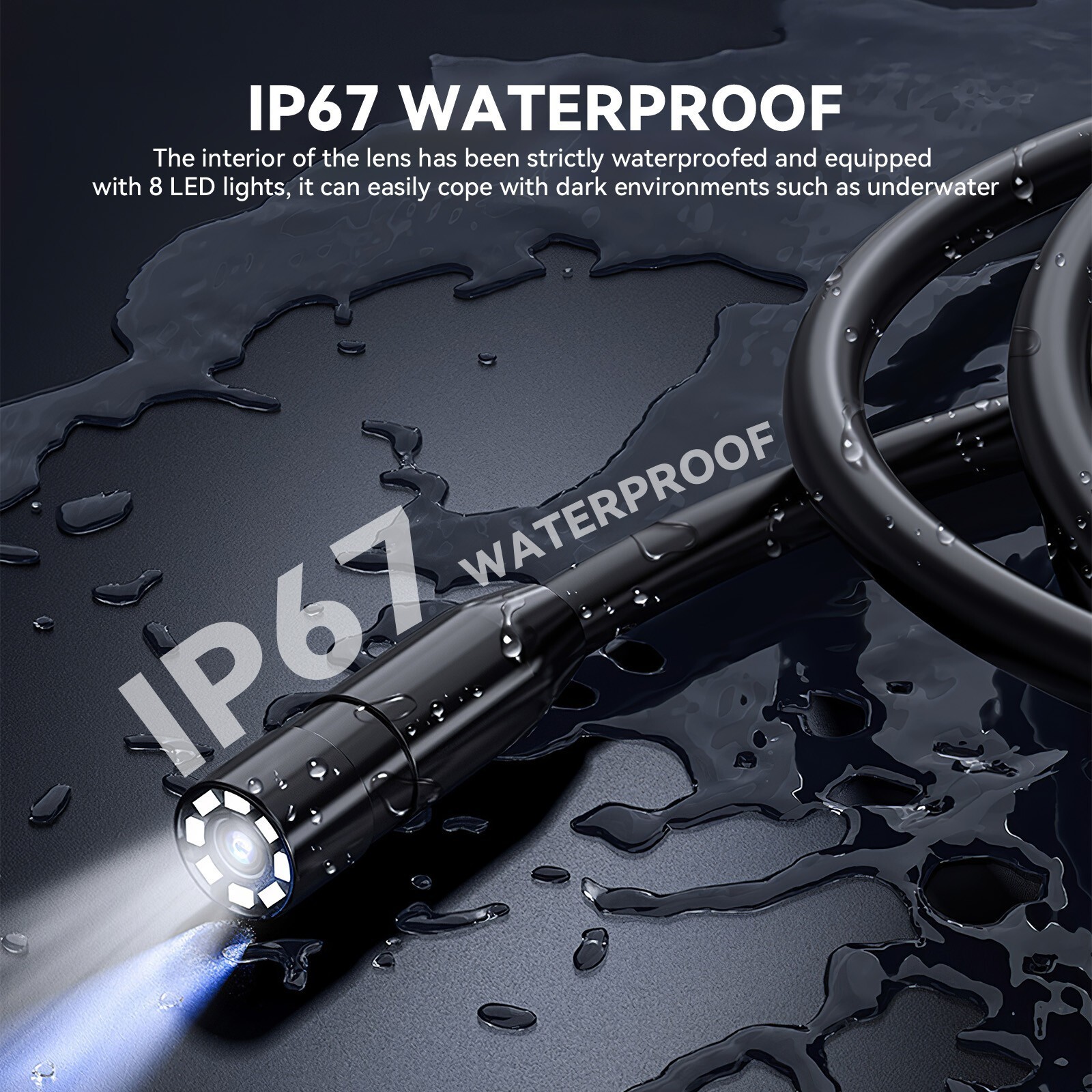 1080P LED Handheld Industrial Endoscope Borescope 8mm Inspection Snake Camera US