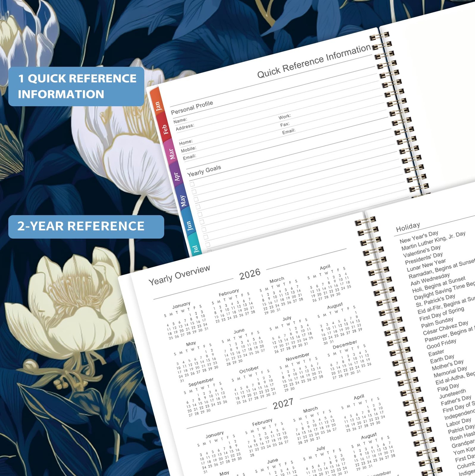 2026 Planner – Jan. 2026 – Dec. 2026, 8.5″ x 11″, x Blue
