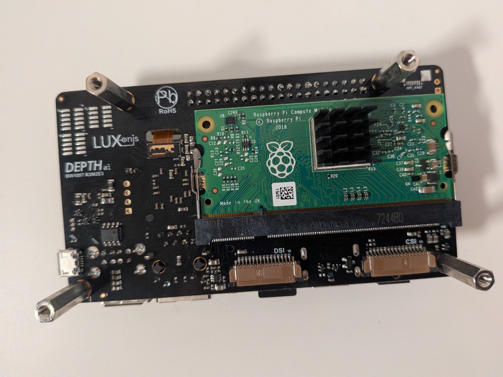 LUXonis DEPTHai BW1097 R2M2E3 Dev Board Ethernet HDMI USB RPi CM3+ 1GB