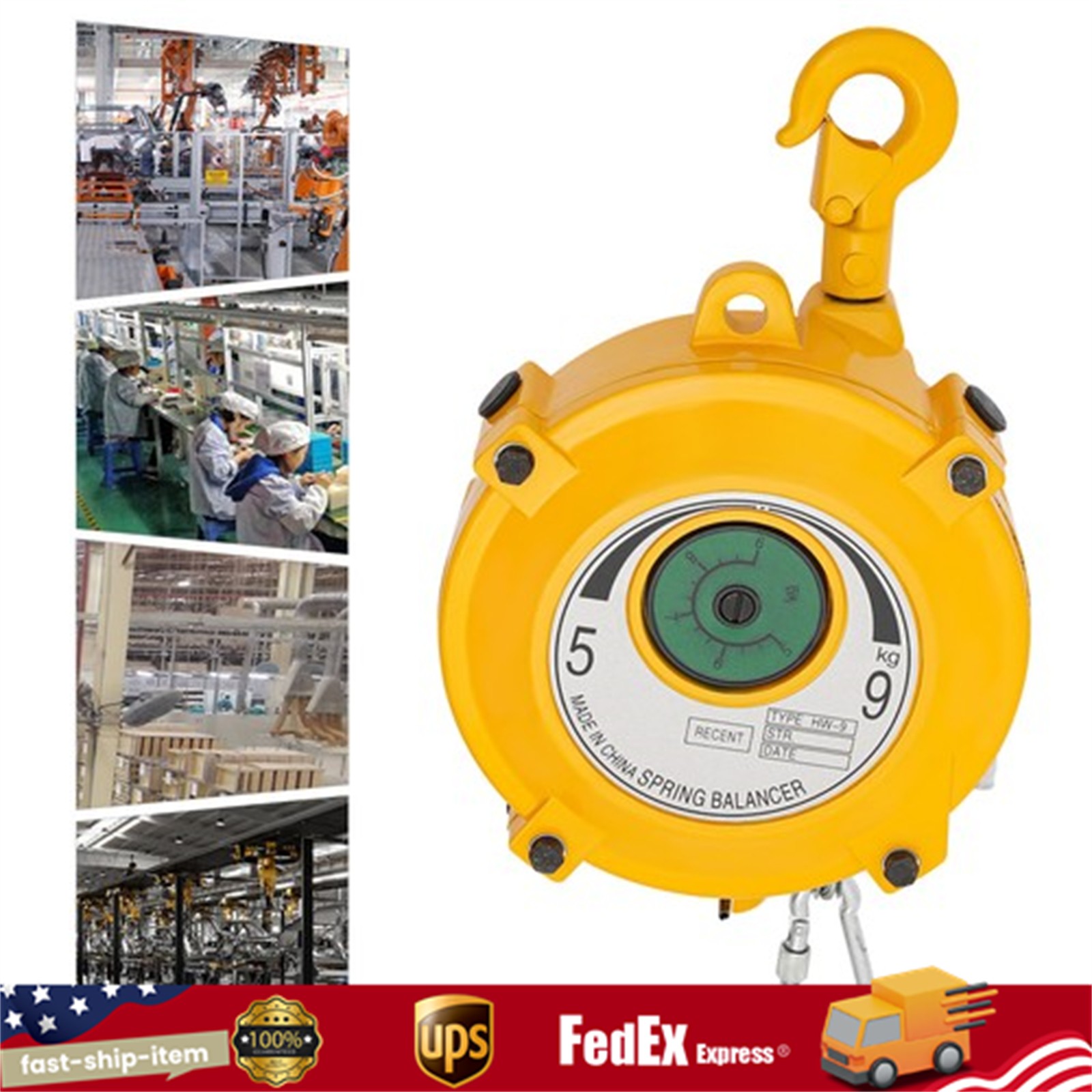 5-9kg Adjustable Spring Tool Balancer, Retractable Spring Balancer W/ Wrench