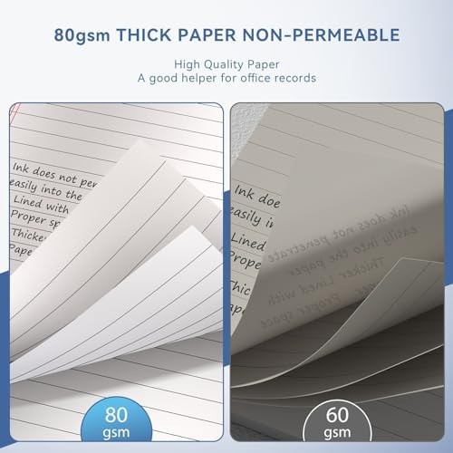 Nichela 5″ x 8″ Note Pads 4 Pack of Legal Pads 21lb Notepad College Ruled Leg…