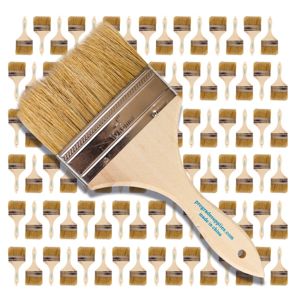 96Pk – 4″ Chip Brushes for Paints, Stains, Varnishes, Glues & Gesso