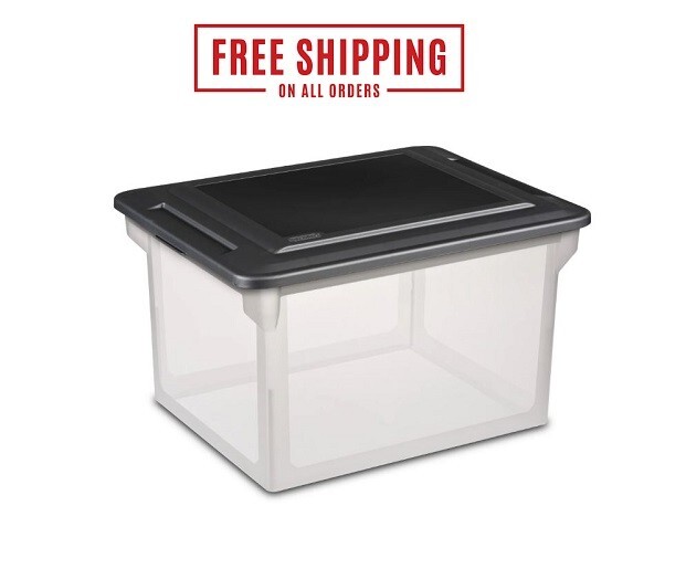 Sterilite Plastic Letter-Size File Box, Clear New