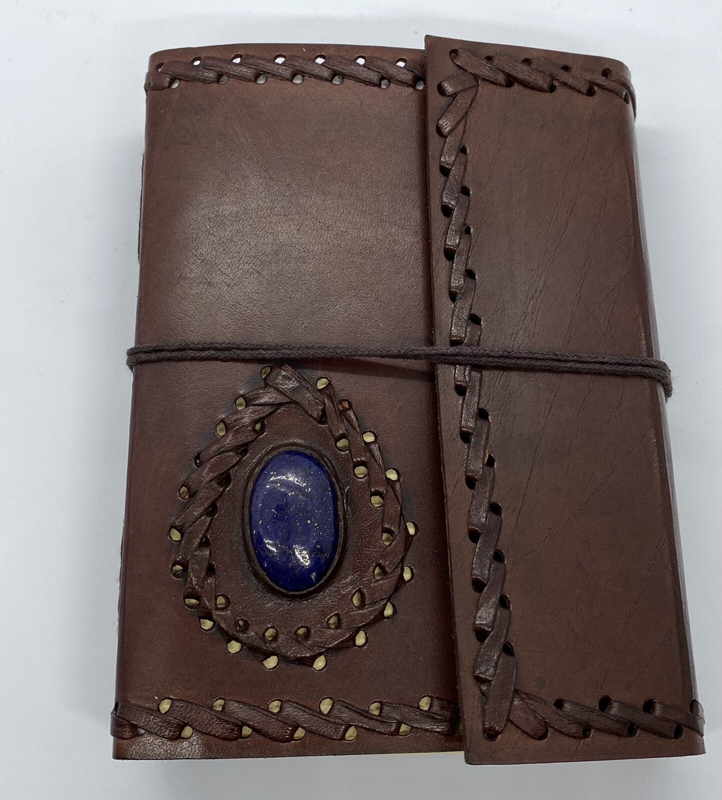 Leather Journal with Stone (6″x 4.5″)