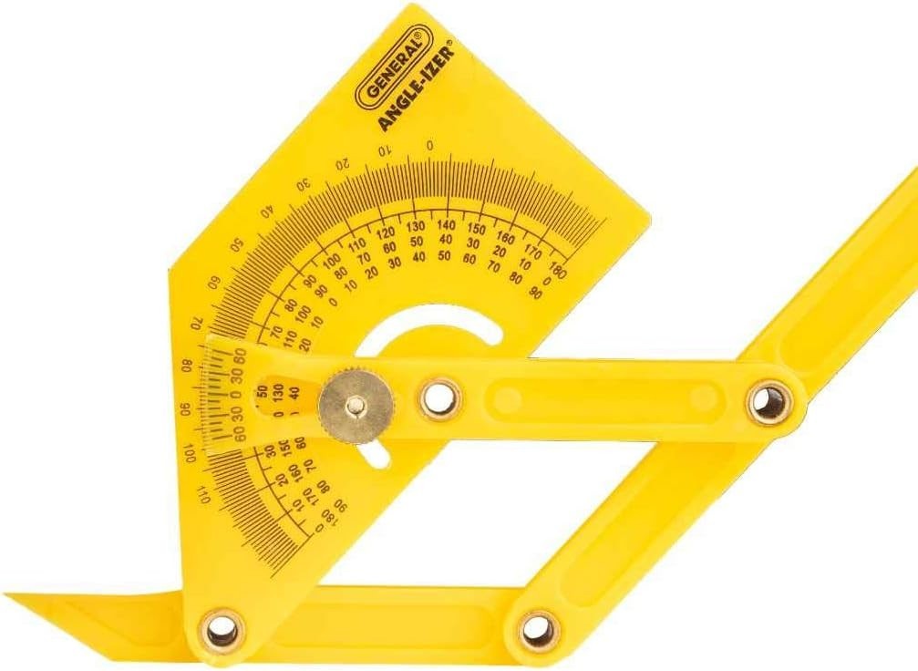 Compact Hand-Powered Protractor for Sloped, Inside & Outside Angles – Yellow