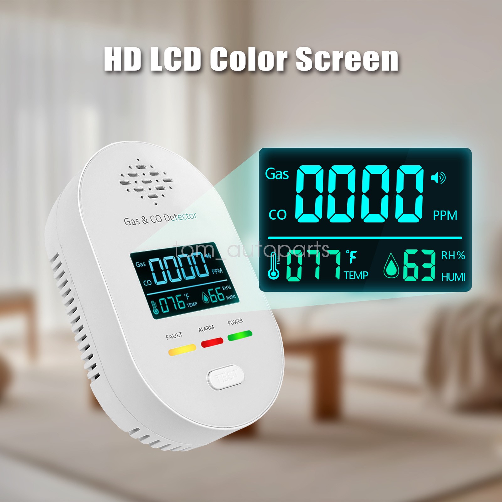 Digital Gas Leak Detector Alarm Sensor Propane Butane Methane Gas Catch 4-IN-1