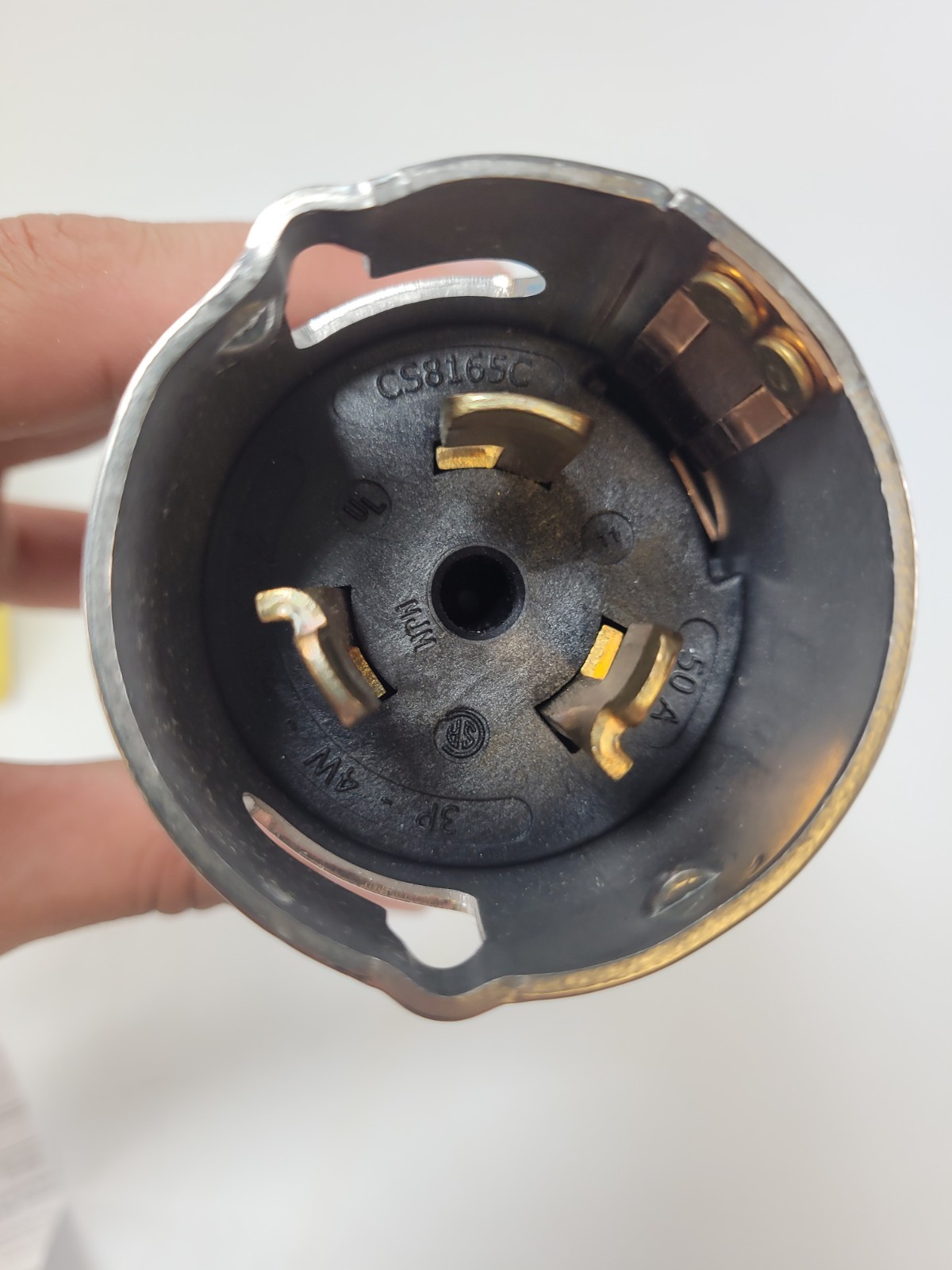 Hubbell CS8165C Insulgrip Twist Lock Plug 50A 480V 3 Phase 3P 4W Grounding