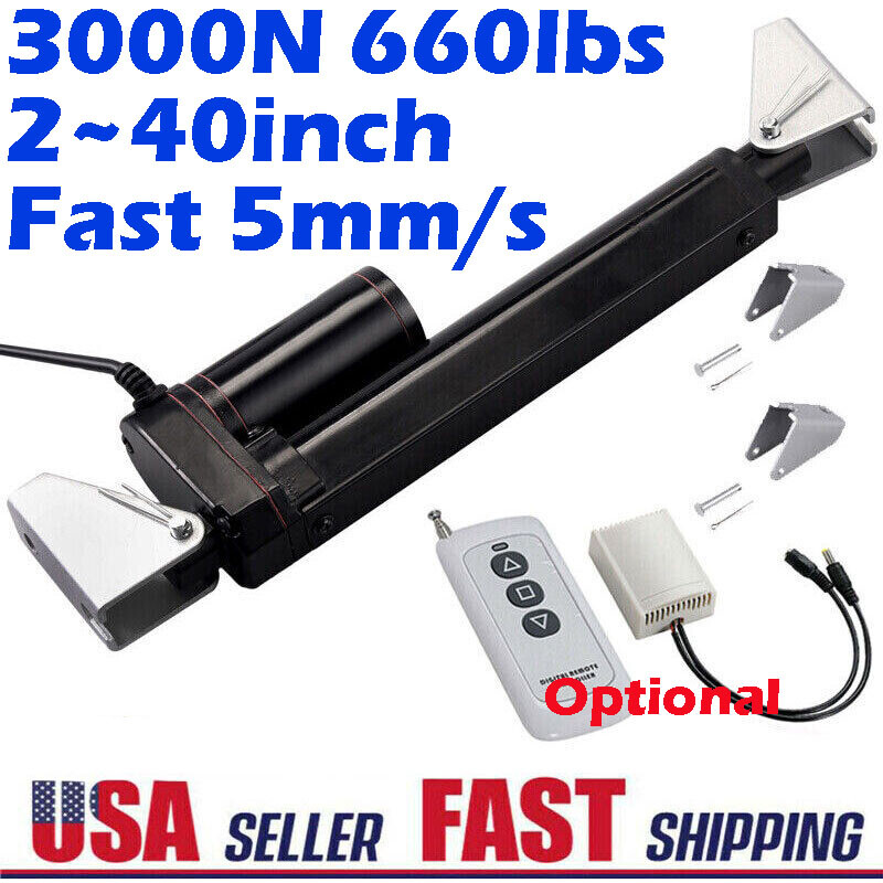 12V 3000N 660lb Linear Actuator Motor Heavy Duty Waterproof Stroke 2″~40″ 1000MM
