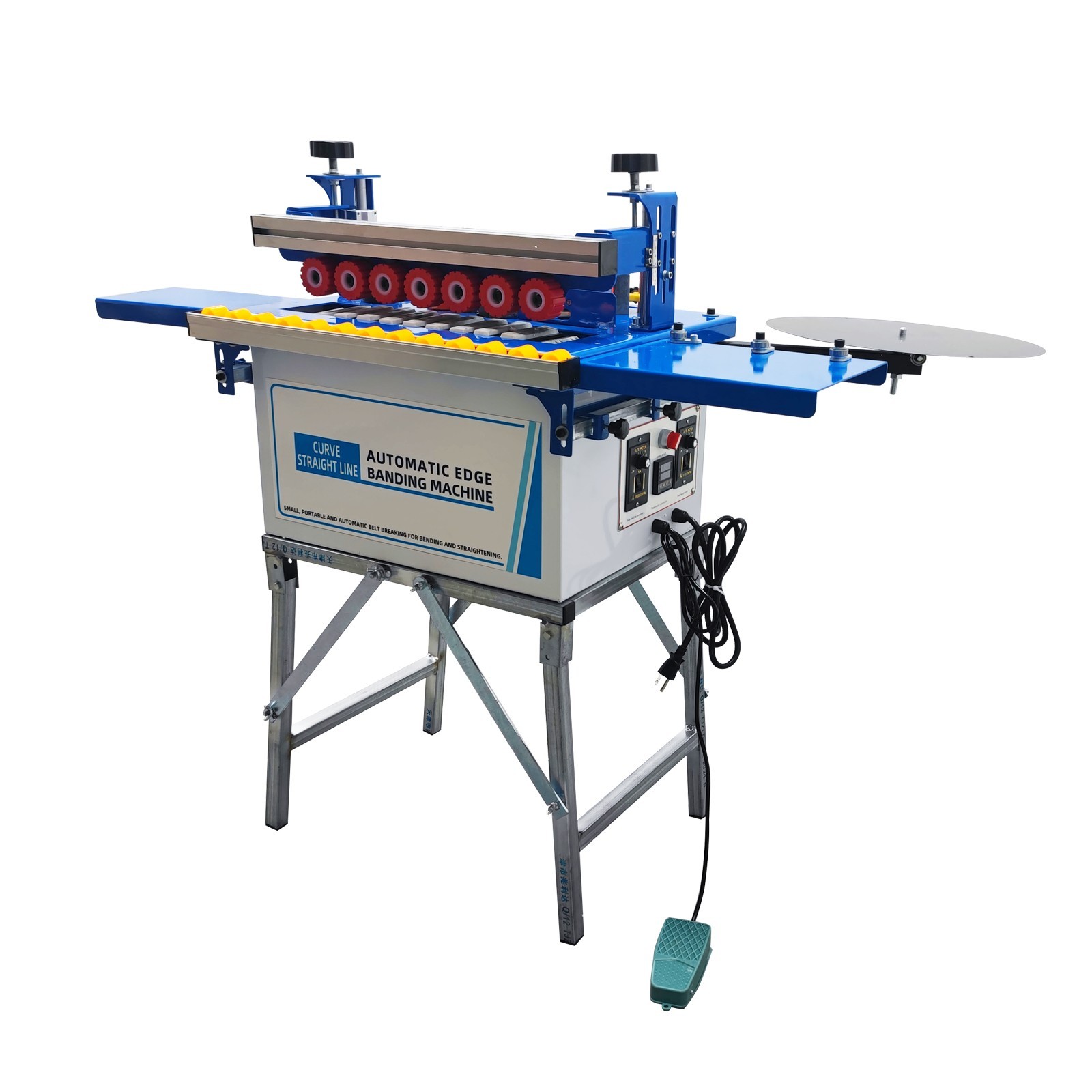 Used！Automatic Curved and Straight Edge Banding Machine Double-Sided Gluing 110V