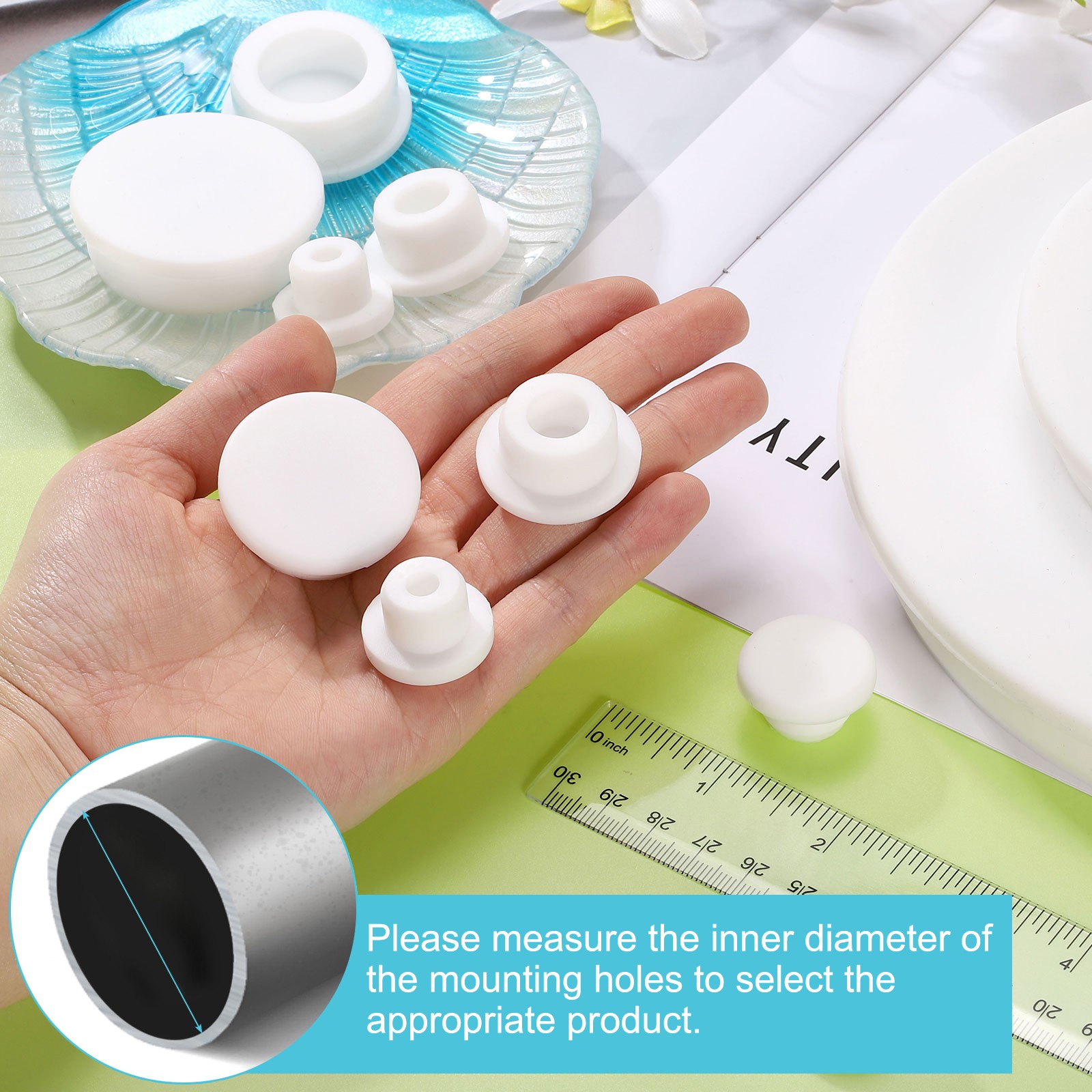 Silicone Hole Plug Round Rubber Stoppers for 90mm/3.54″ Hole White