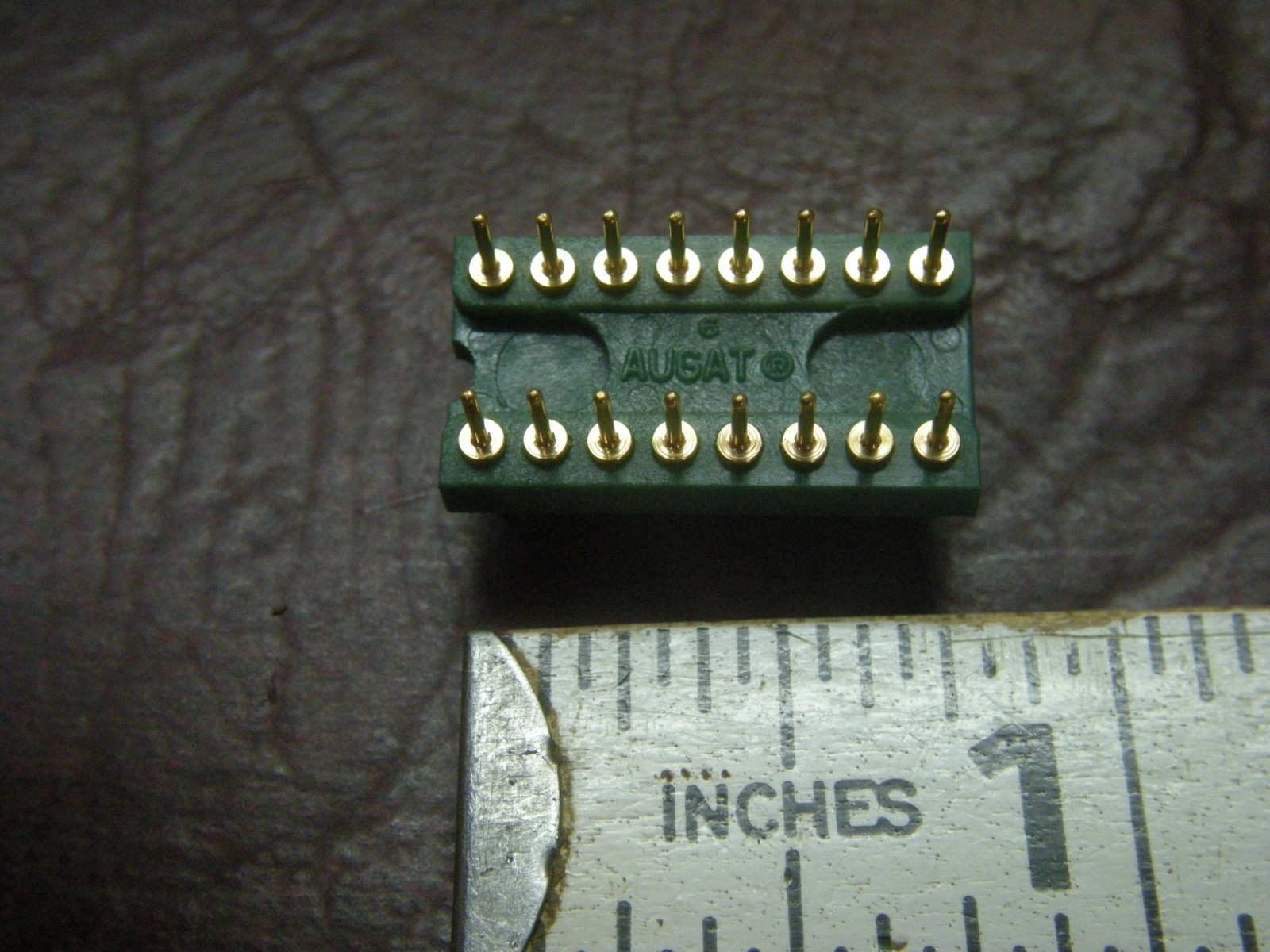 2 Pcs: AUGAT 16 Pin Dip Header, Machined Gold Plated Pins, NOS