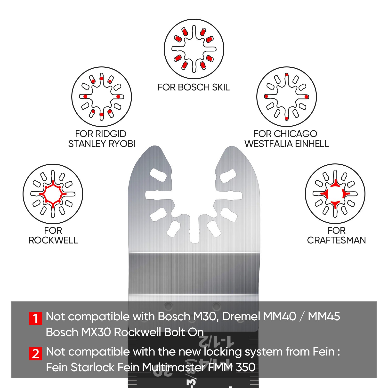 230PC Oscillating Saw Blades Multi Tool Cutter Metal Steel Carbon Wood Sandpaper