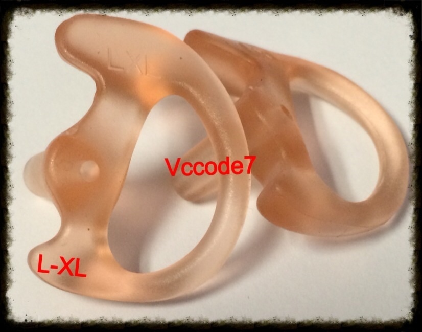 2 LEFT X-LRG FLESH COLOR COVERT GEL EARMOLDS OPEN EAR INSERT EARPIECE xts ht