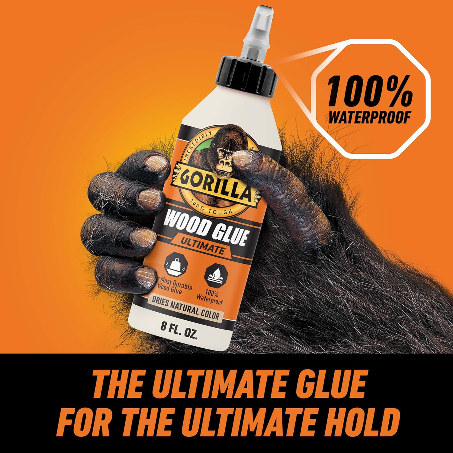 Ultimate Waterproof Wood Glue, Natural Wood Color, 8 Ounce (Pack of 1) – Waterpr