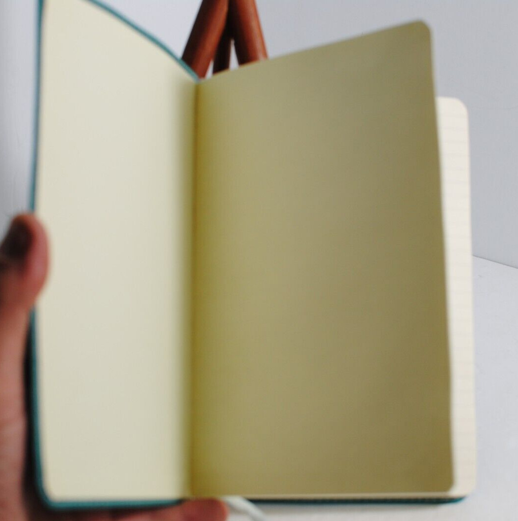 Piccadilly Blank Turquoise Blue Faux Leather Journal Notebook w Bookmark – NEW
