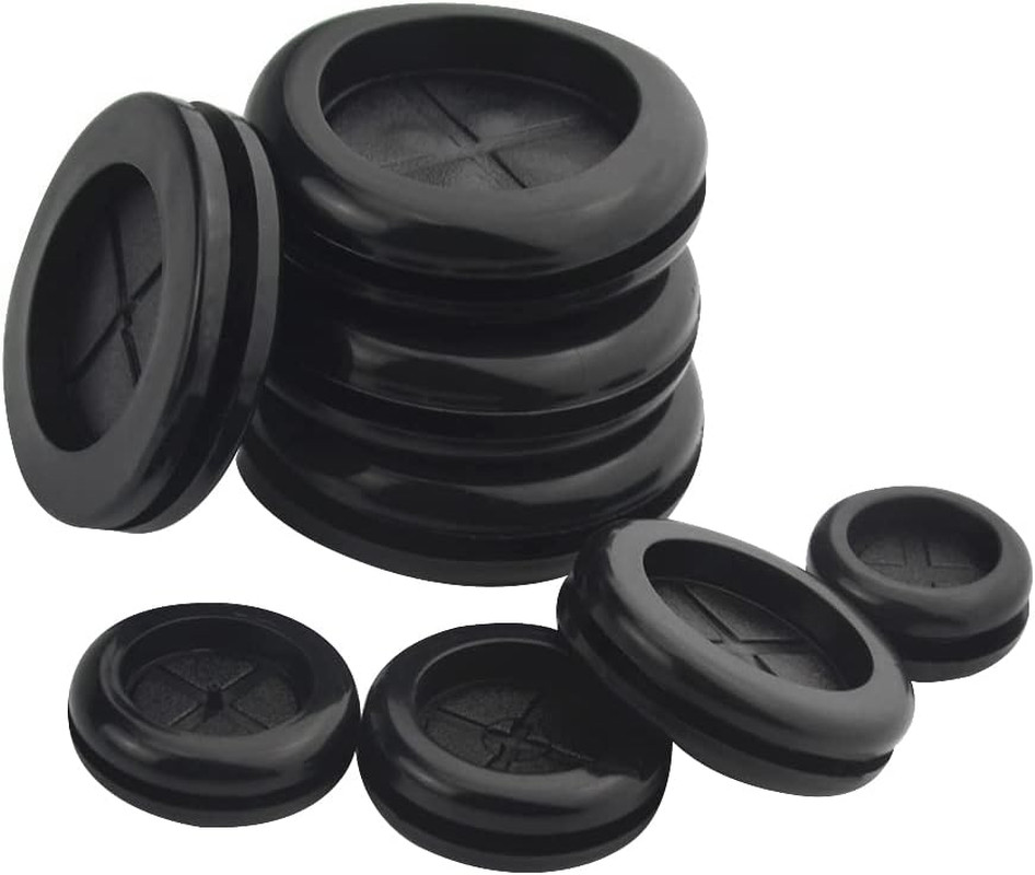 52Pcs 6 Sizes Closed Rubber Grommet Kit Double Sided Electrical Wire Gasket Soli