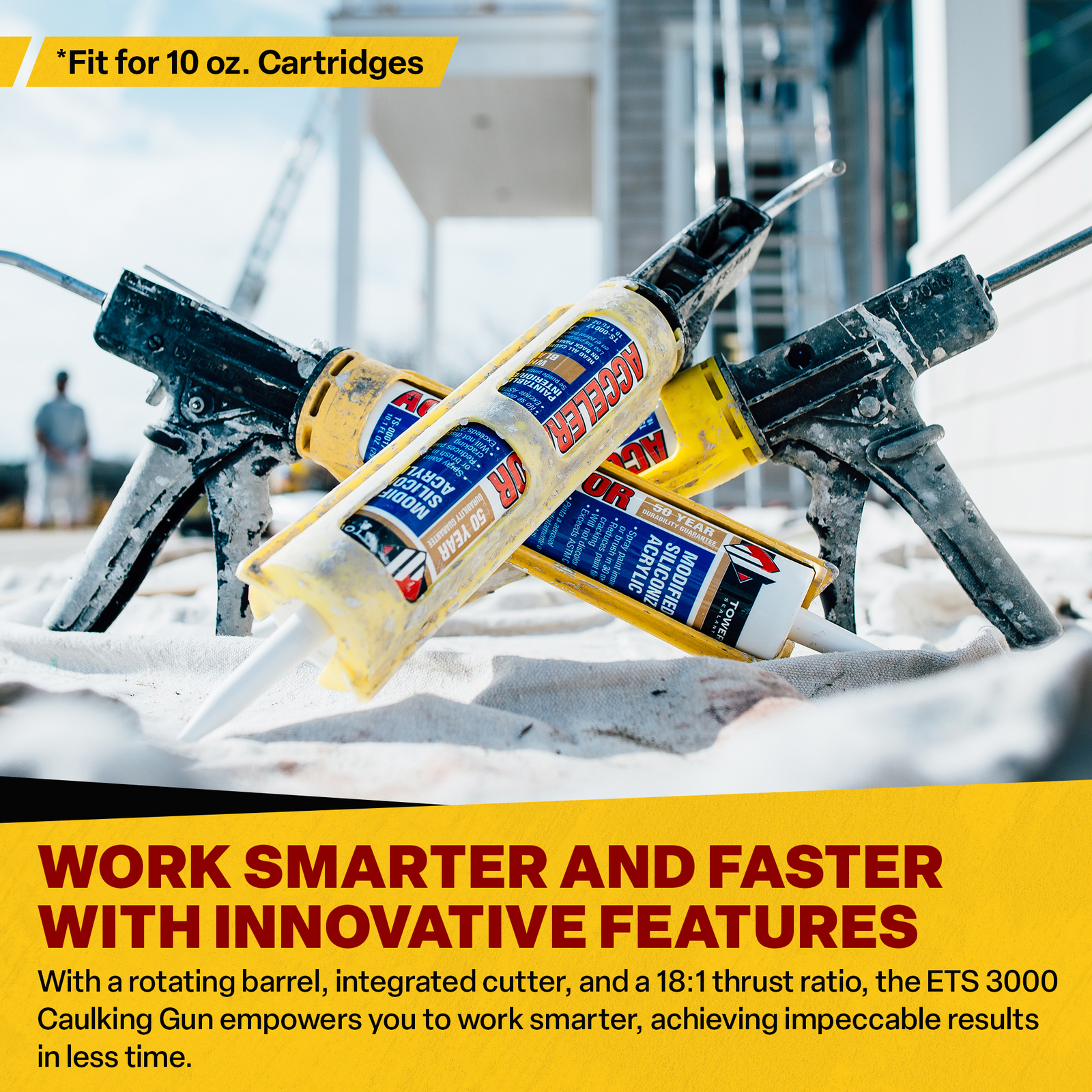 Dripless Brand ETS3000 Composite Caulk Gun to gun 10 oz Construction Adhesive