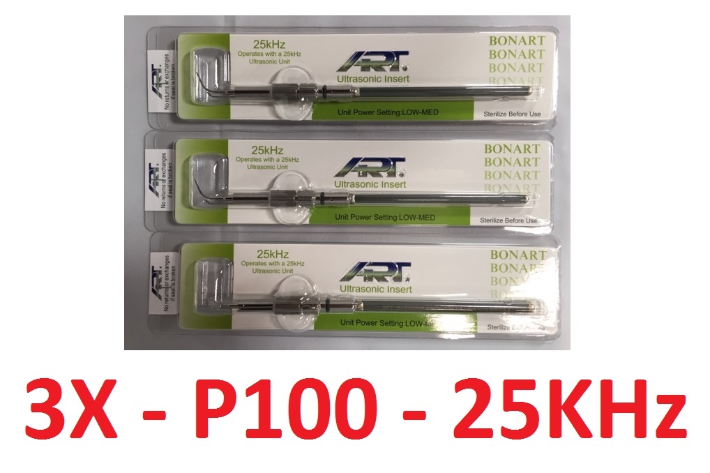 BONART Dental Veterinary 25kHz Ultrasonic Insert P-100 x 3 Tips -Made in Taiwan