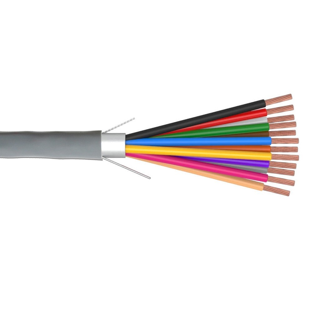 1000′ 22/12 Riser Shielded CL3R Security Alarm Cable Gray PVC Jacket 300V