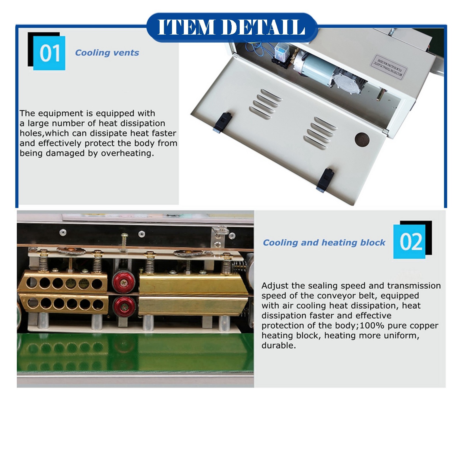 110V FR-770 Vertical Continuous Plastic Film Sealing Machine Bag Sealer 6-12MM