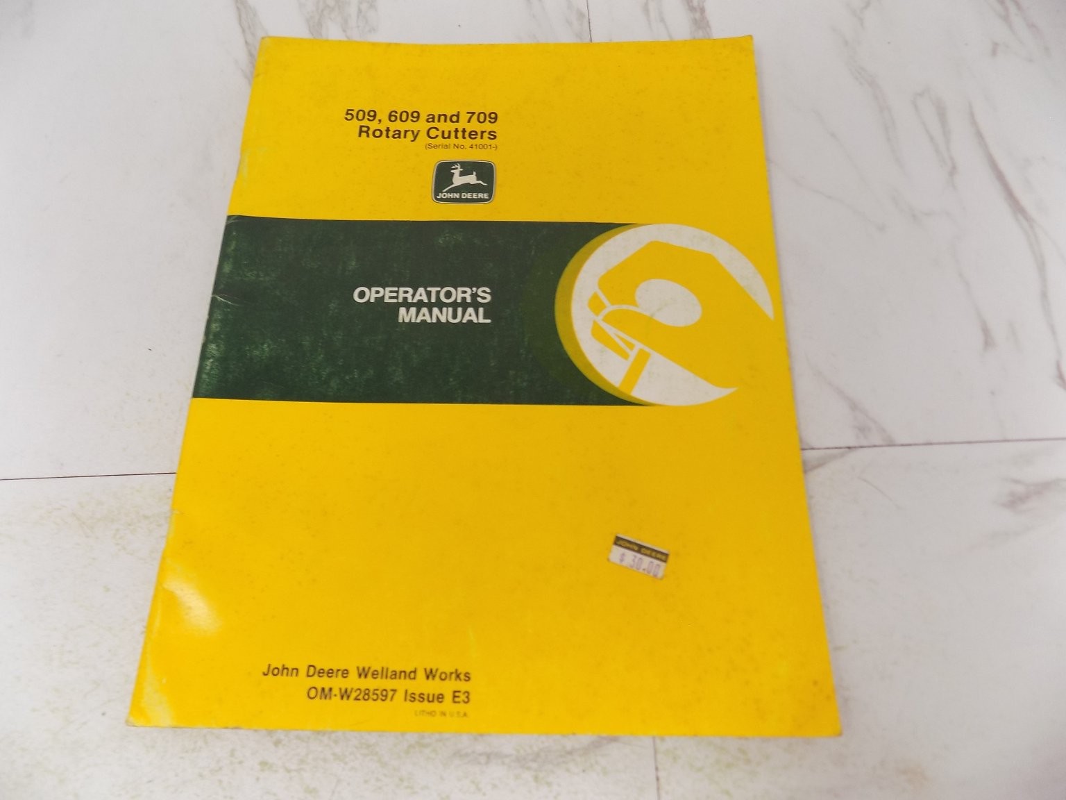 John Deere 509 609 709 Rotary Cutters Operator’s Manual OM-W28597 E3