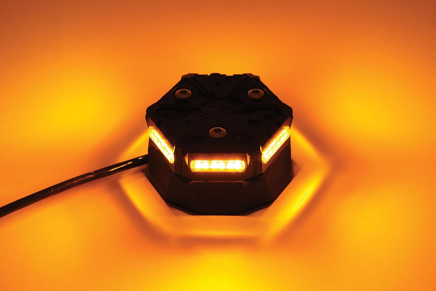 Microbright Amber LED Beacon, Class 1, 12V DC, Screw Mount, 8 Inch Cable