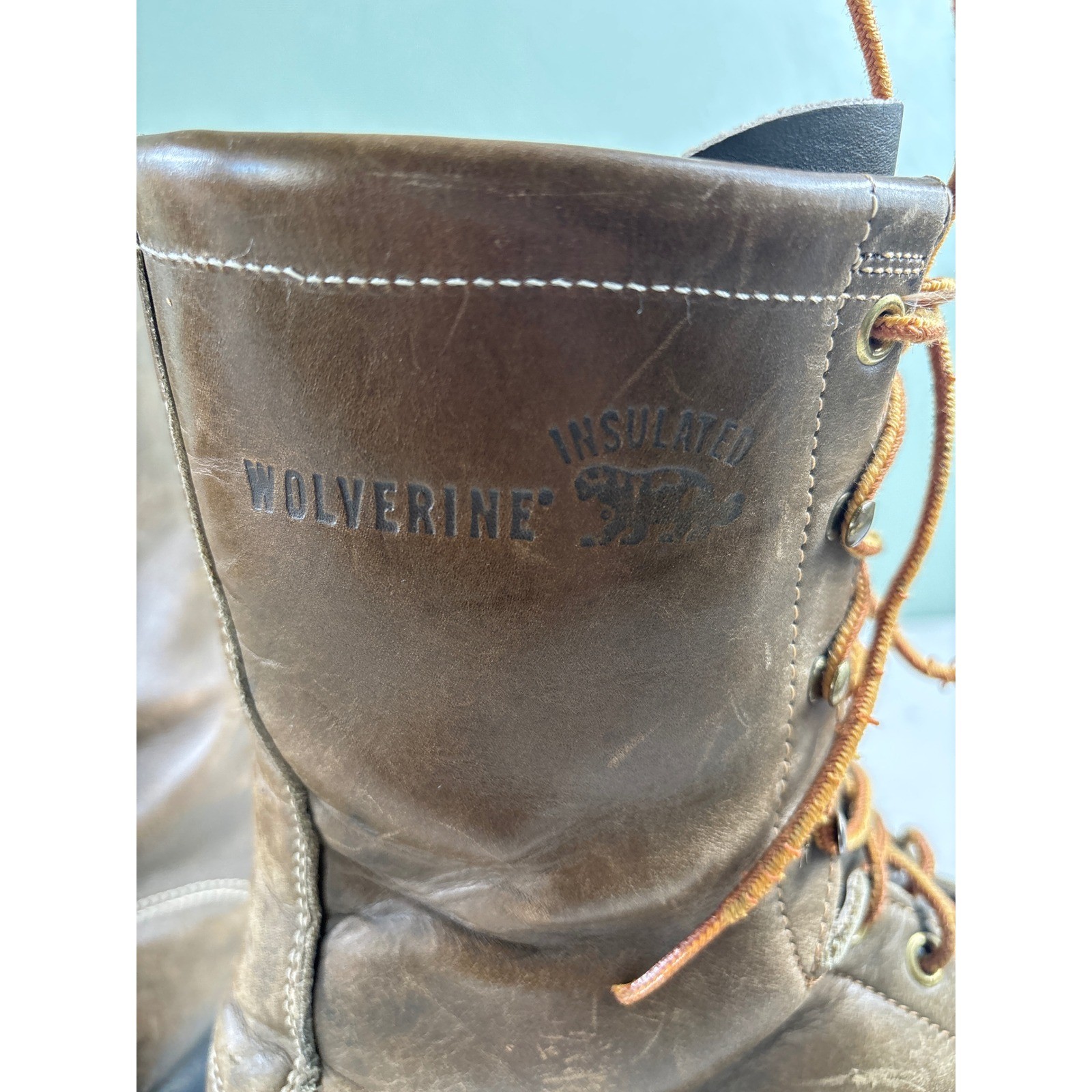 Wolverine Insulated Work Boots Men’s 9.5 Wide Brown Leather Lace Up Oil Proof