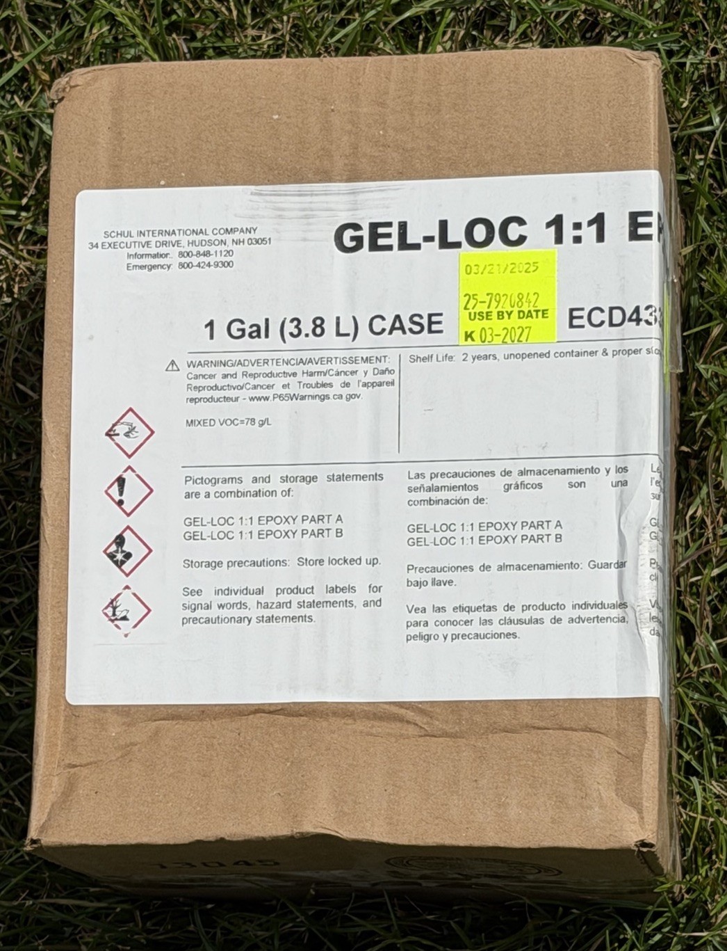 Gel-Lok 1 Gal Epoxy Resin Kit 1:1 Crafts Tabletop Boat Repairs Commercial Grade