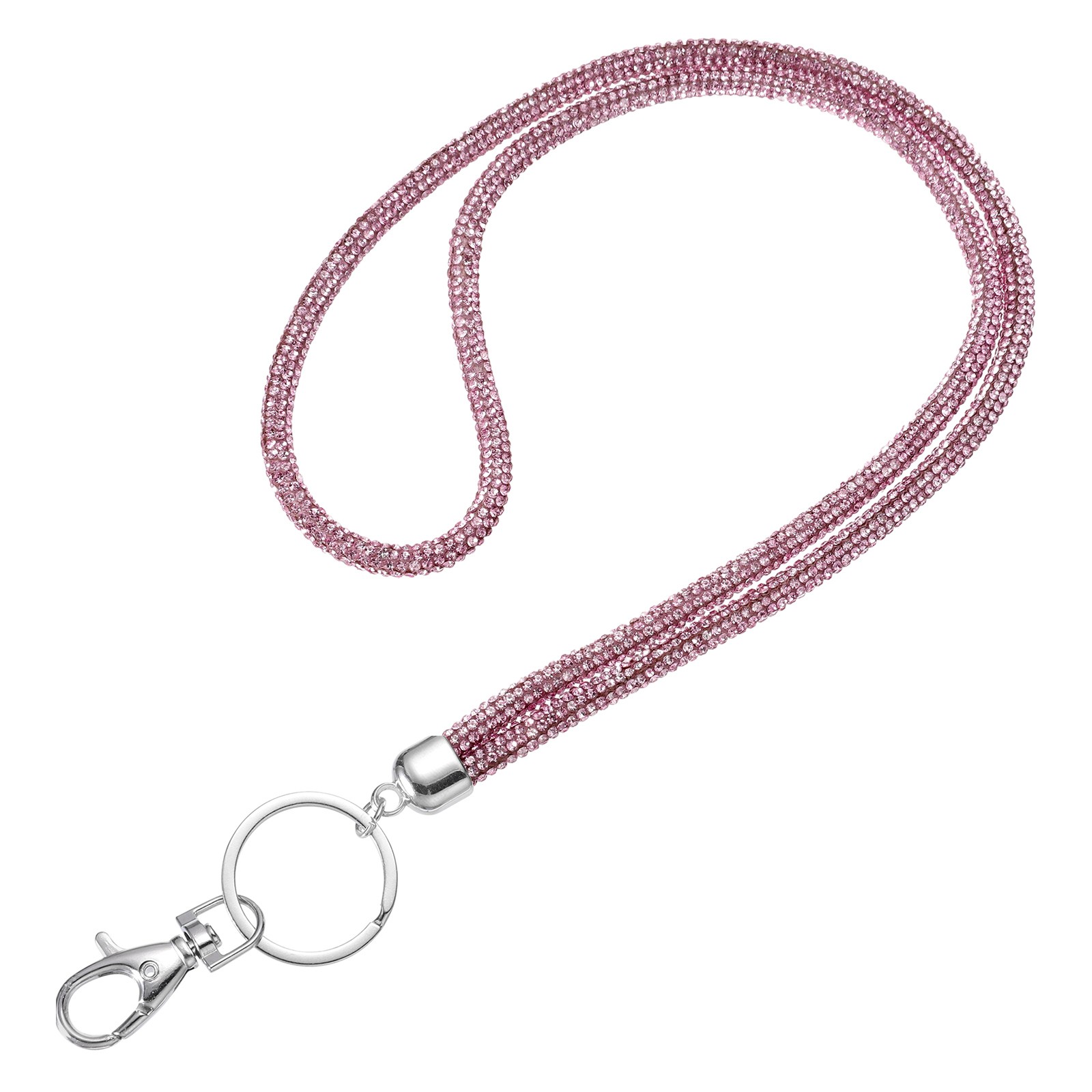 80cm(31.5″) Phone Crossbody Strap with Metal Clasp & Keyring for Key Strap, Pink
