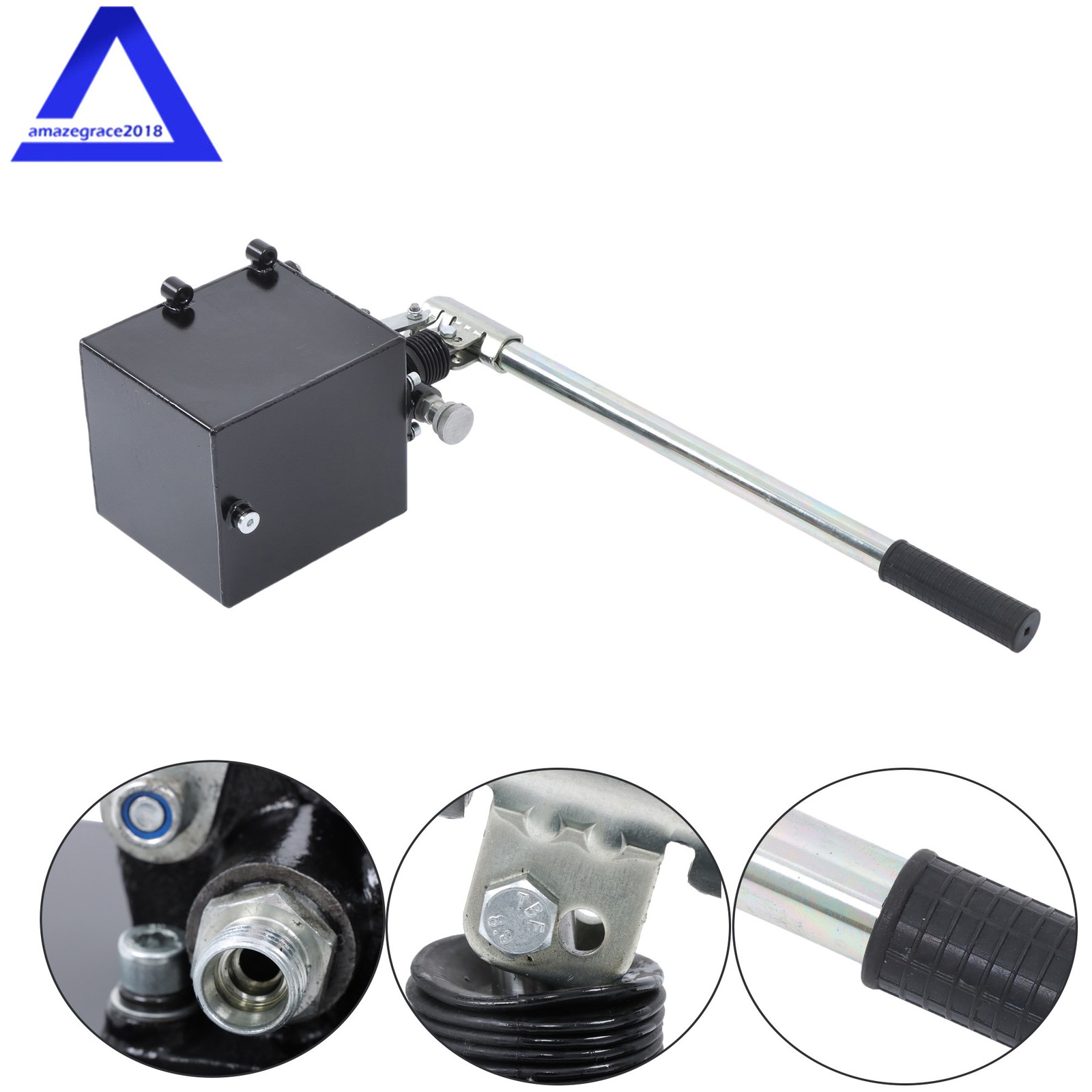Hydraulic Piston Hand Pump 1.5 Cid 5 Quart With Release Knob For Single-Acting