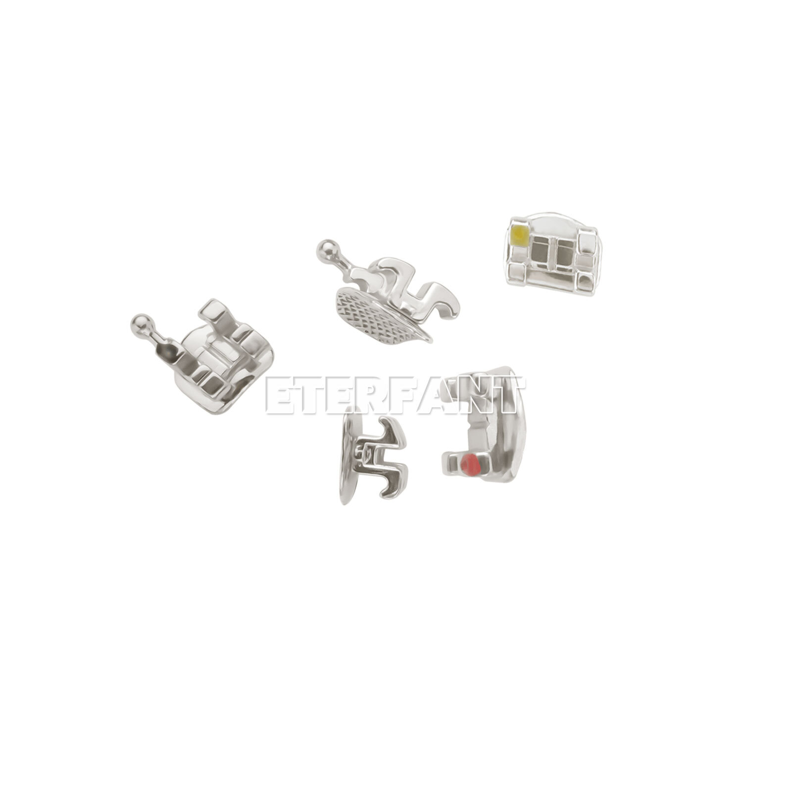 20PCs Dental Orthodontic Bracket Brace Metal Standard Mini Roth/MBT 022 345Hooks