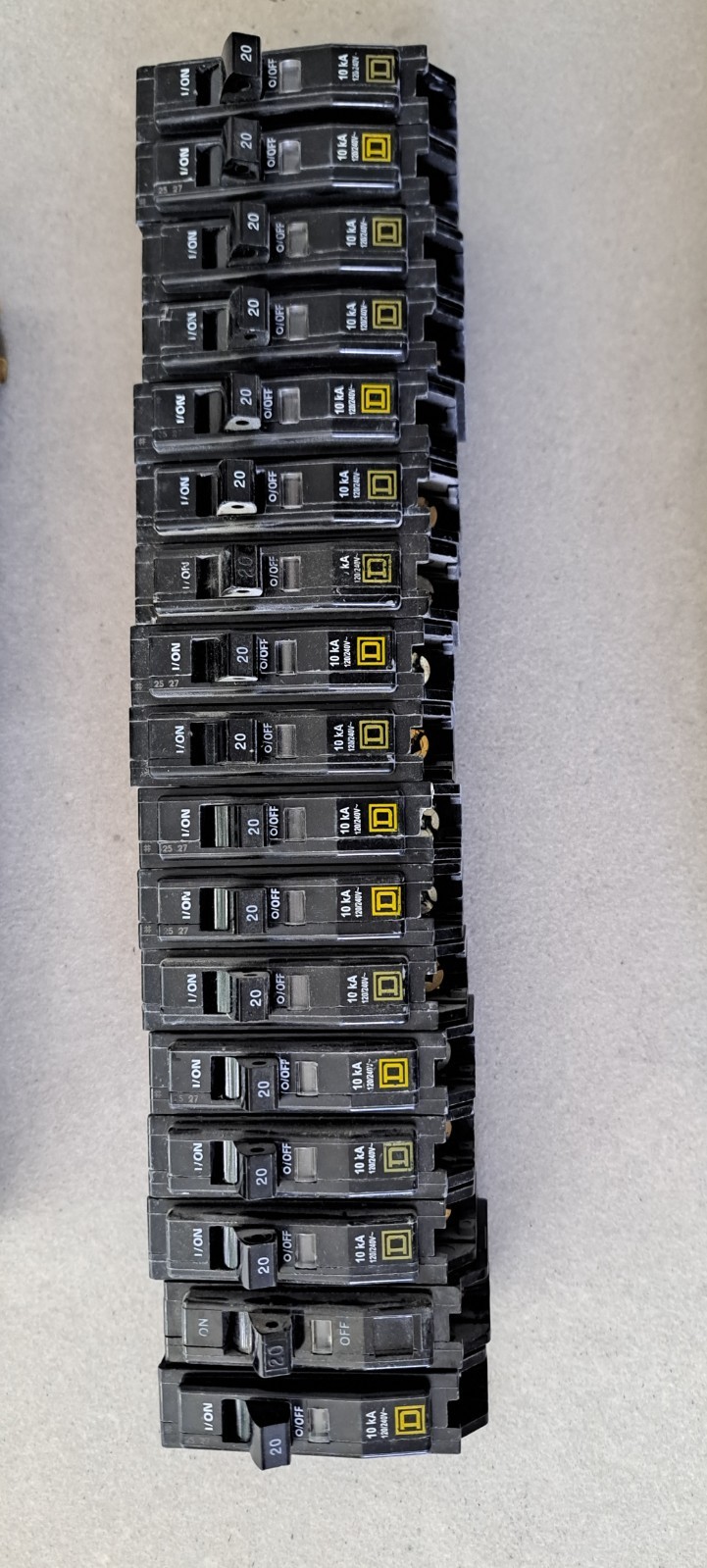 Square D QO breakers: QO2175SB, QO120CP, QO115CP, QO250CP, QO240CP, QO230CP, +