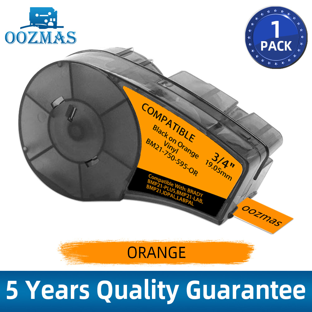 Brady, Black on White-For M210, BMP21-PLUS and BMP21-LAB Printers,0.75″ W 21′ L