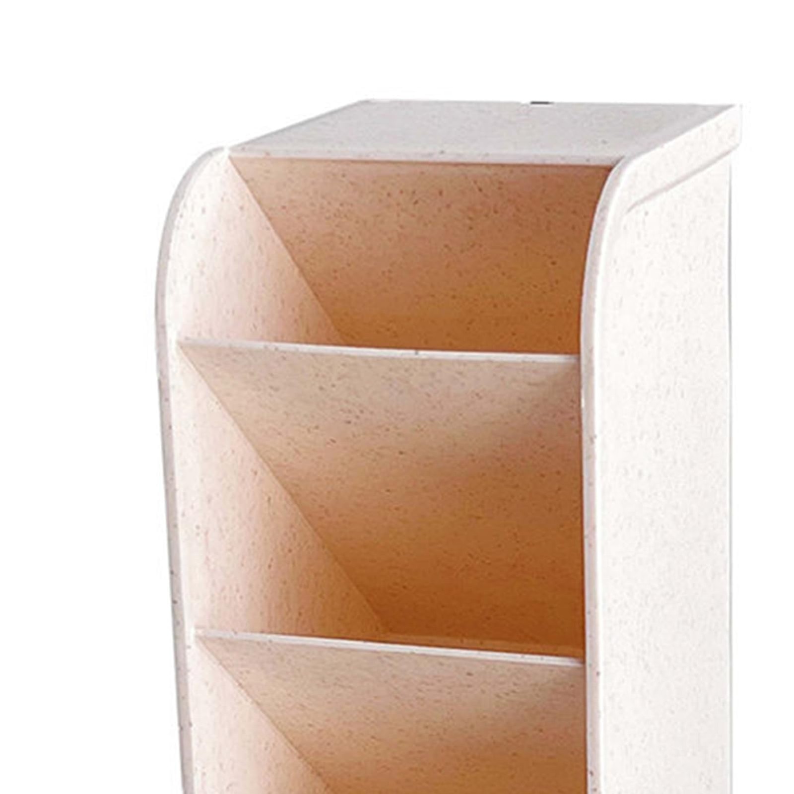 Desk Pen Holder, 4 Compartment Plastic Vertical Marker Organizer Stationary O…