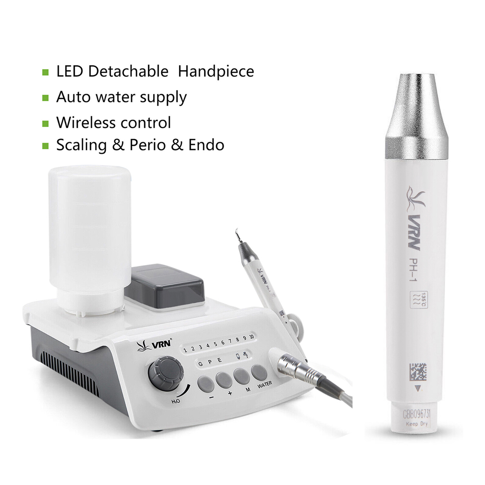 VRN LED Dental Ultrasonic Piezo Scaler Handpiece Bottle Tips Fit EMS Woodpecker