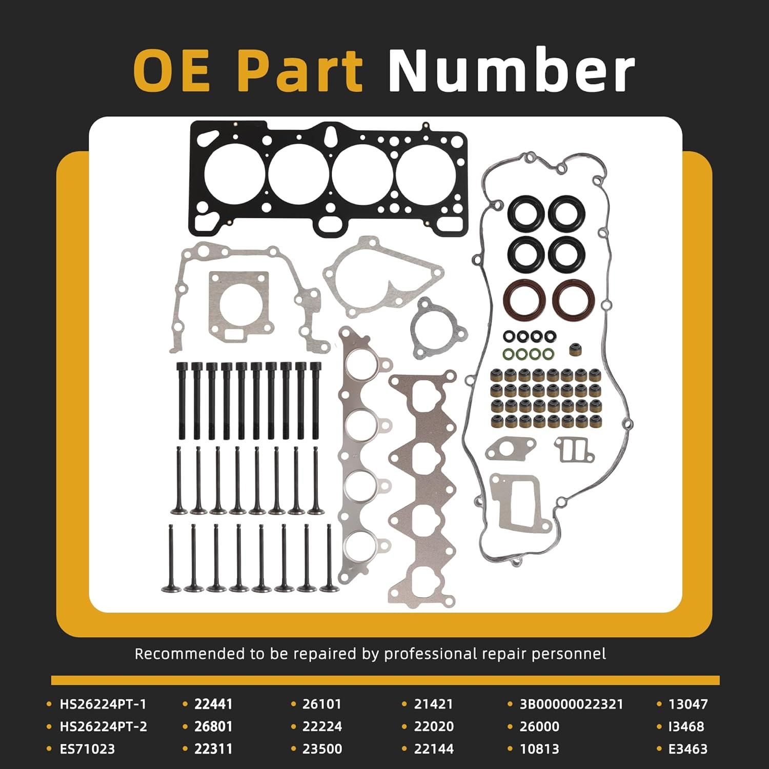Head Gasket Set Bolts Intake Exhaust Valves for Hyundai Accent Kia Rio 1.6L 104P