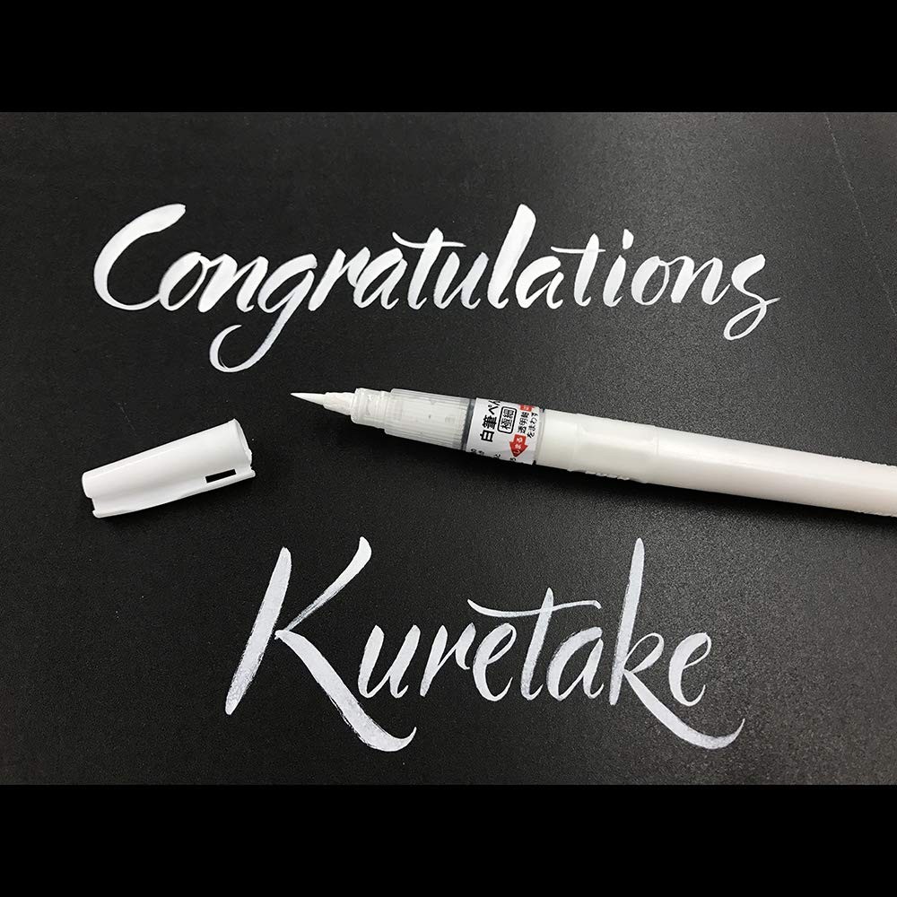 Kuretake Zig Fude Brush Pen, Fine tip marker, White Ink Office Product