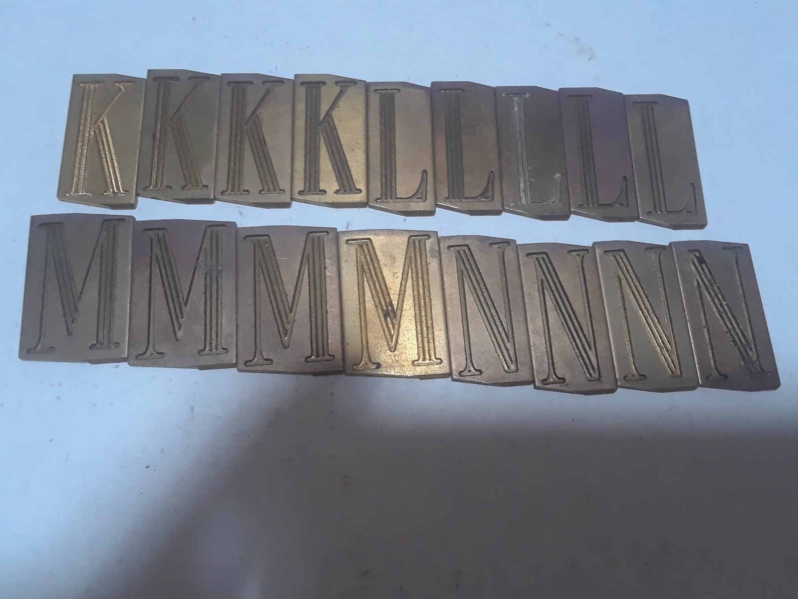 New Hermes Brass Font probably Condensed Roman Triple Line Font 139 pieces
