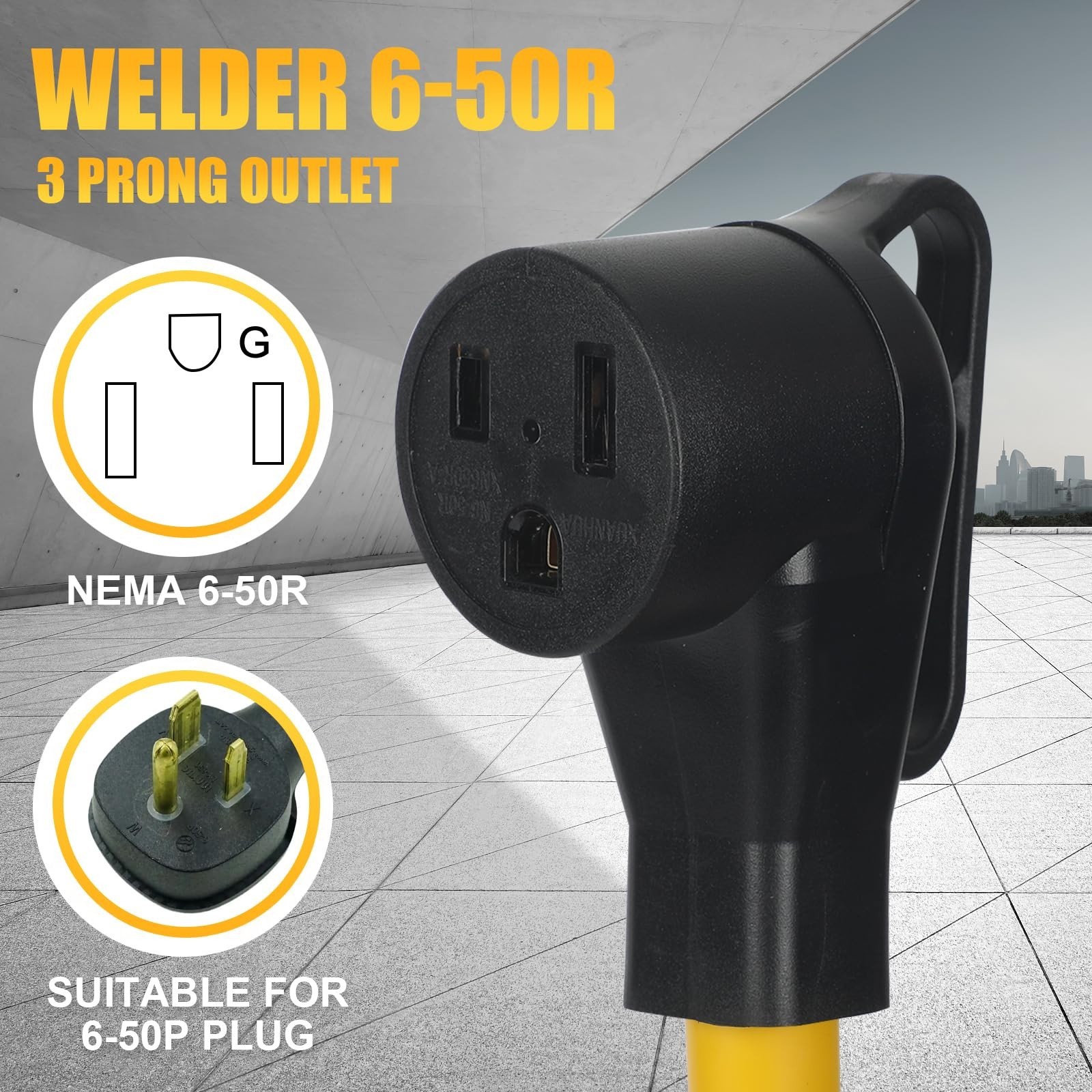 NEMA SS2-50P to 6-50R Welder Adapter Cord, ZDHQLHJ 50Amp Locking Twist SS2-50…