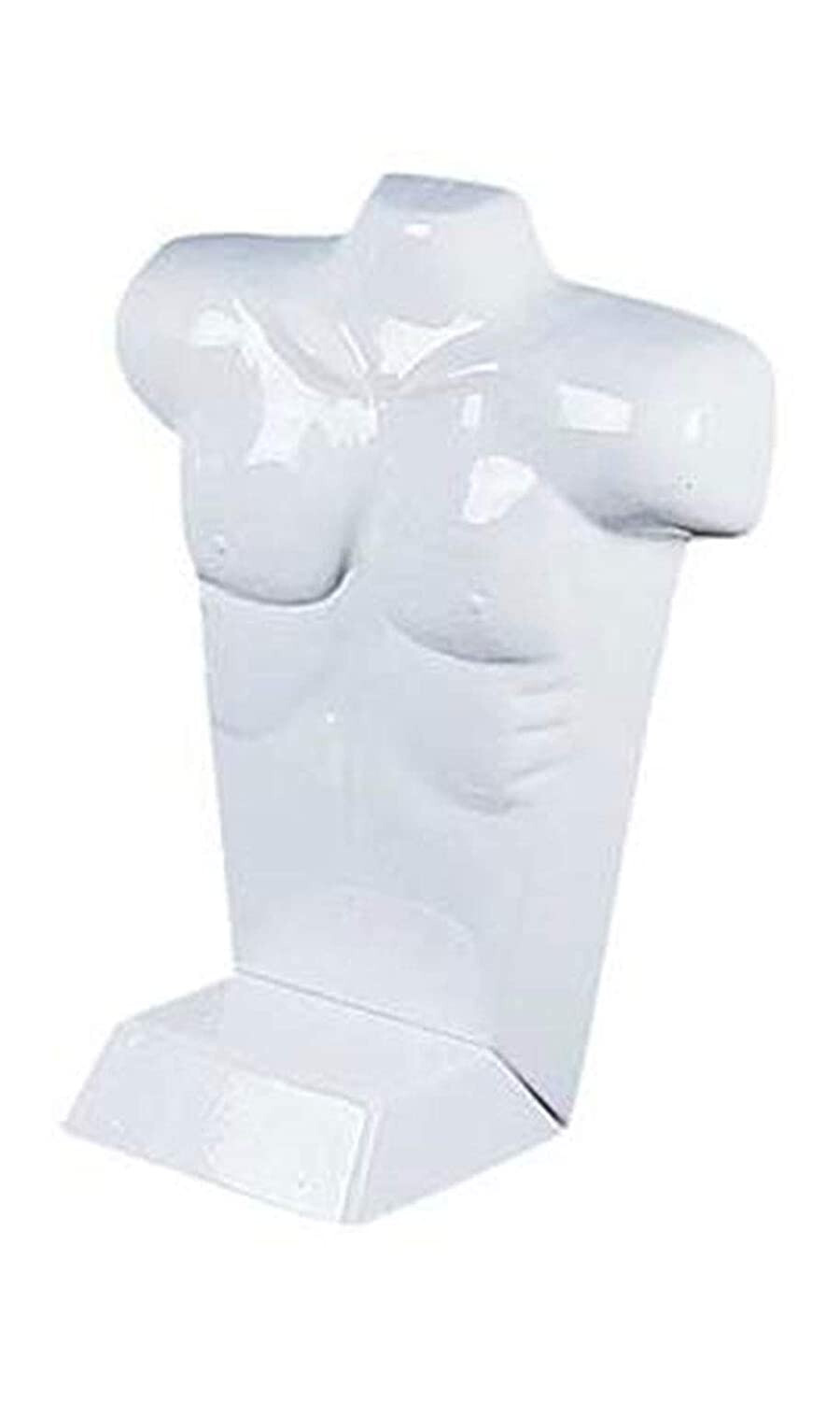 4 Molded Man’s Shirt T Form Countertop Fits S-L Male Mannequin White Hollow Back