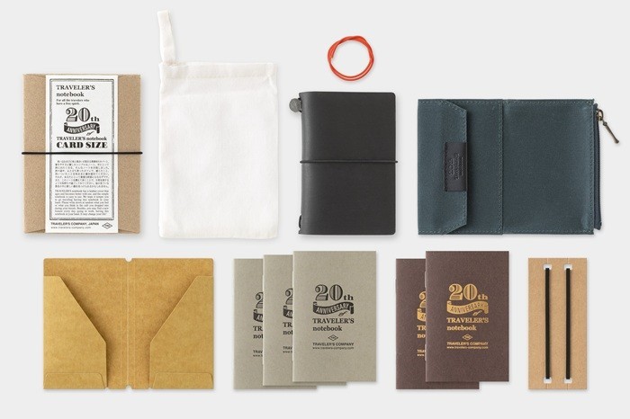 Traveler’s Notebook Card Size Set 20th Anniversary Black Brown Japan Brand New