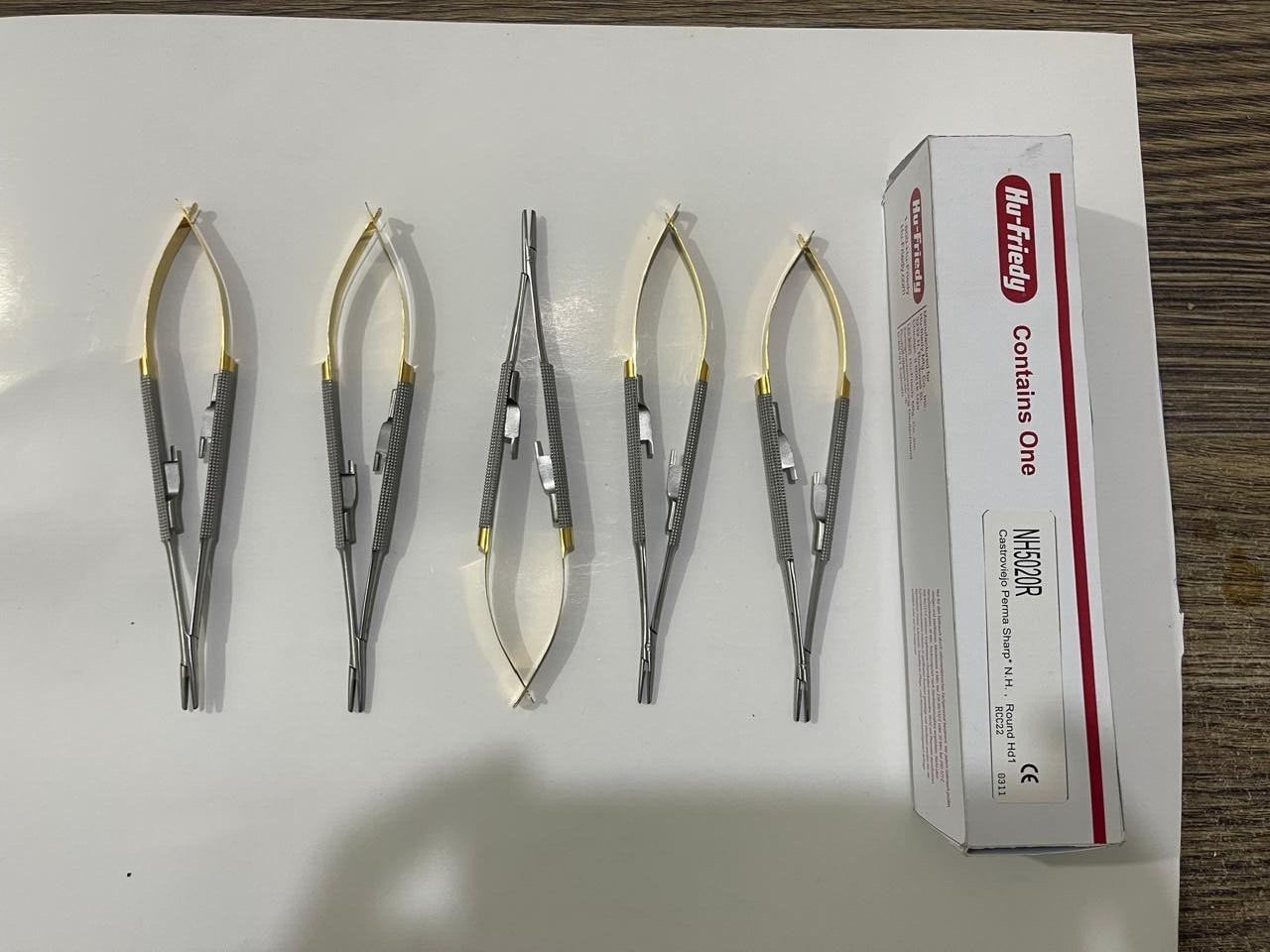 Lot of 5 HU FRIEDY Castroviejo straight Needle Holder 5.5″ 14cm NH5020R